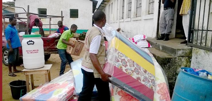 PFL distributed mattresses and footwear for both prison inmates and correction officers.