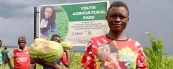 With support from USAID/CSSA, the Alexander Opiyo and his group members planted 10 acres of watermelon, which sold for over USD 8,000.